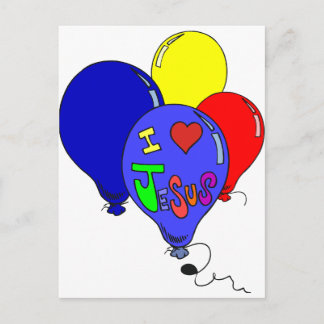 I Love Jesus Balloons Postcard