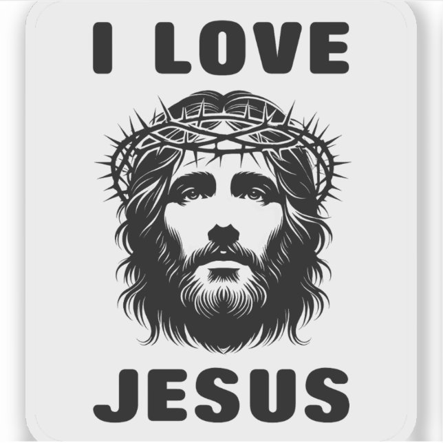 I Love Jesus (black) Sticker (Front)
