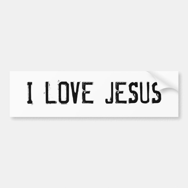 I LOVE JESUS BUMPER STICKER (Front)