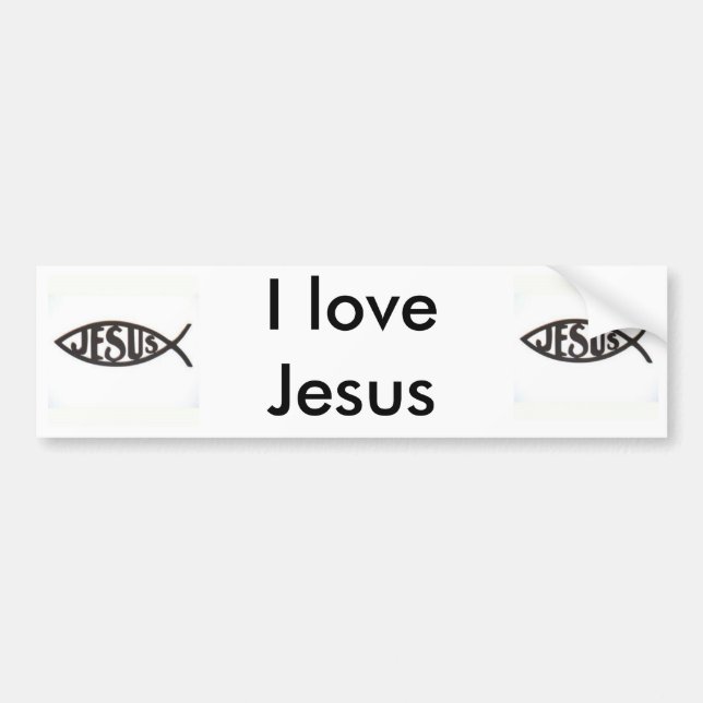 I love Jesus Bumpersticker Bumper Sticker (Front)