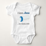 I Love Jesus, But I Drink A Little. (blue) Baby Bodysuit at Zazzle