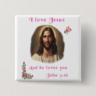 I love Jesus Button