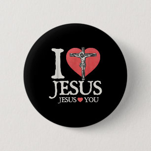 I Love Jesus Christian Jesus Love You Bible Verse Button
