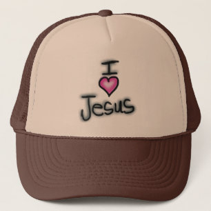 I Love Jesus Christian Ladies Trucker Hat