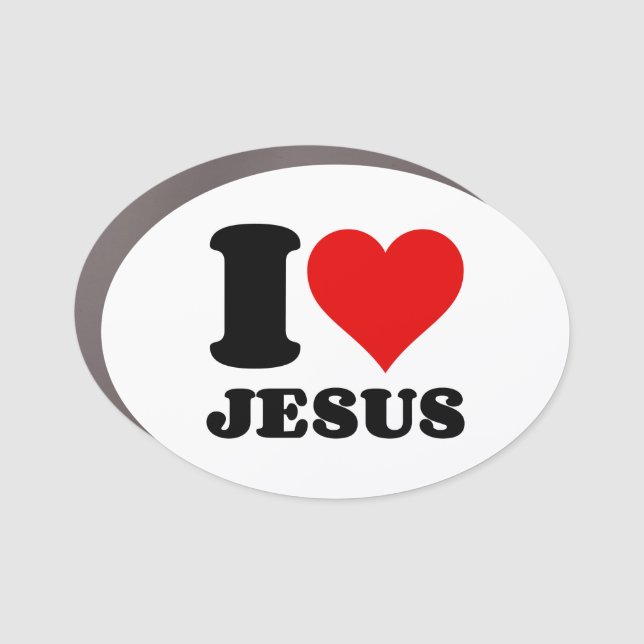 i love Jesus christian quote Car Magnet (Front)