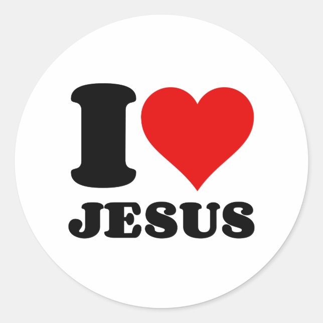 i love Jesus christian quote Classic Round Sticker (Front)
