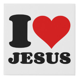i love Jesus christian quote Faux Canvas Print
