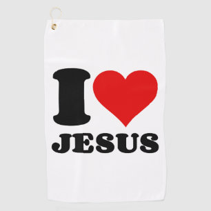 i love Jesus christian quote Golf Towel