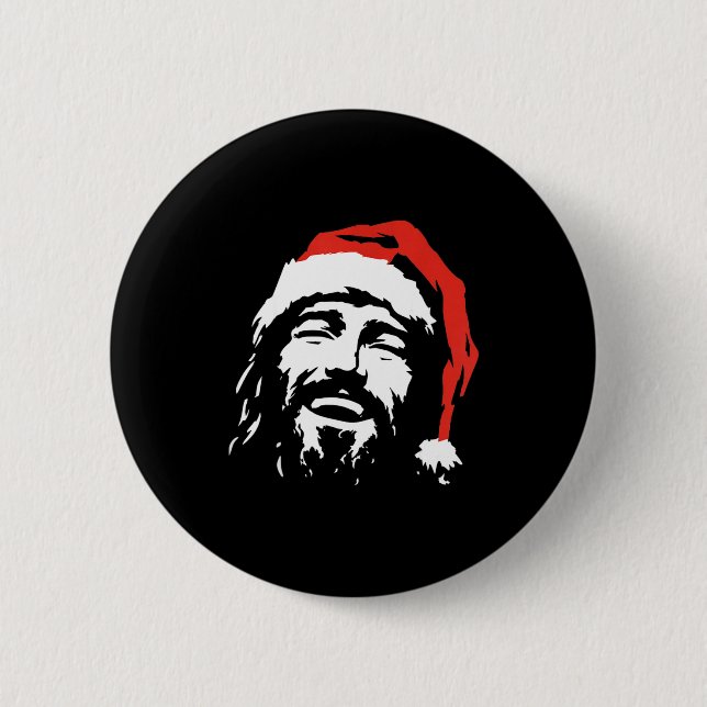 I Love Jesus Christmas Green  Button (Front)