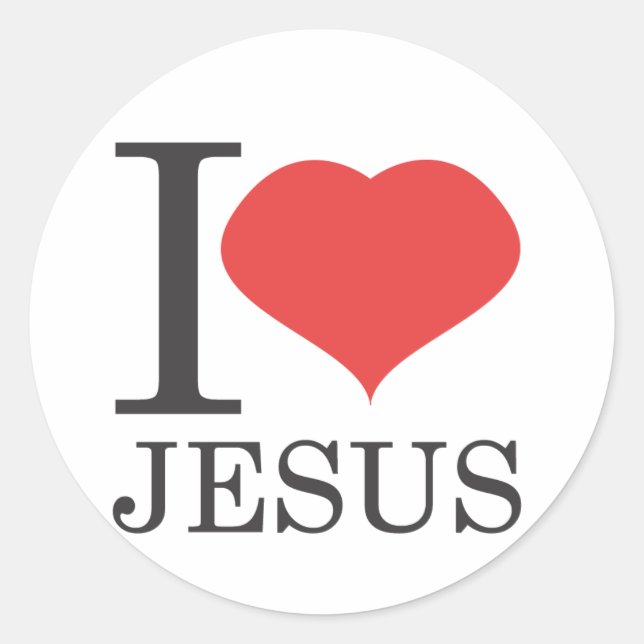 I love JESUS Classic Round Sticker (Front)