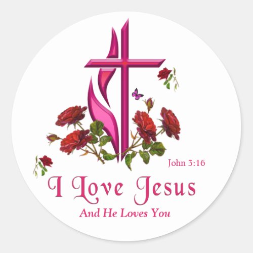 I love Jesus Classic Round Sticker