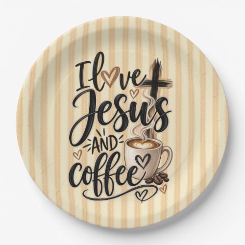I love Jesus & coffee Paper Plates