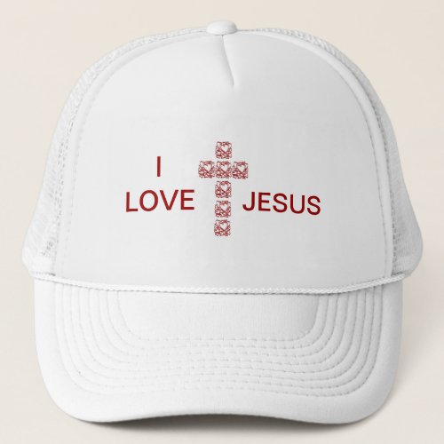 I love Jesus Cross Trucker Hat