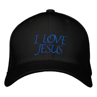 I LOVE JESUS EMBROIDERED BASEBALL HAT