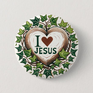 I Love Jesus English Ivy Christian                 Button