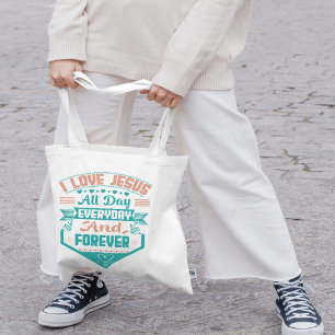 I Love Jesus Faith Christian Tote Bag