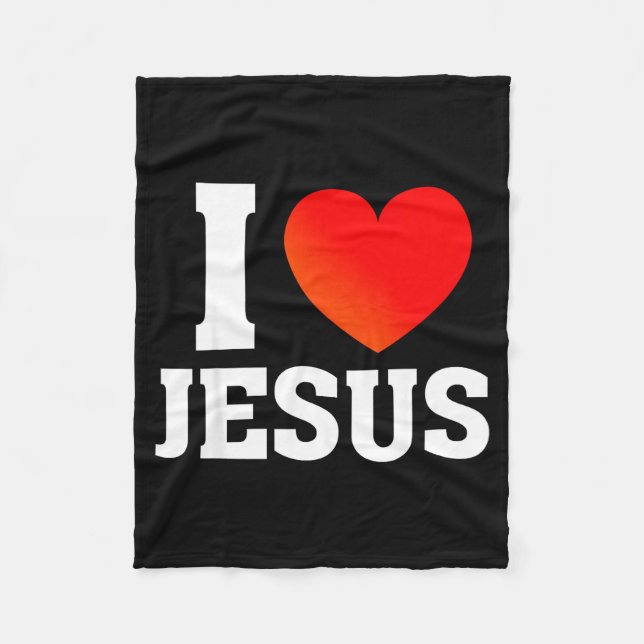 I Love Jesus  Fleece Blanket (Front)