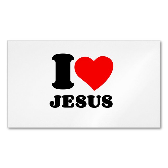 I LOVE  JESUS FOR CHURCH CHRISTIANS BUSINESS CARD MAGNET (Front)