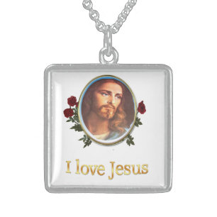 I love Jesus gifts Sterling Silver Necklace