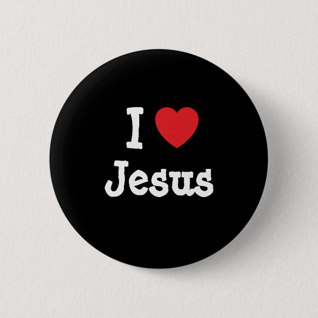 I love Jesus heart custom personalized Pinback Button (Front)