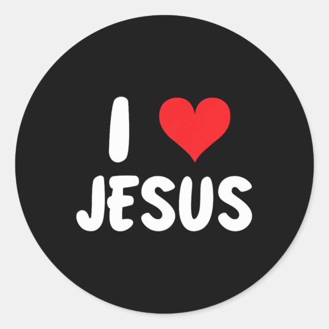 I Love Jesus - Heart - Name  Classic Round Sticker (Front)