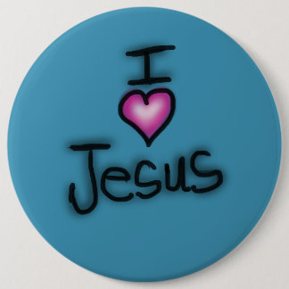 I Love Jesus I Heart Jesus Blue Button