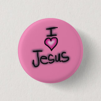 I Love Jesus I Heart Jesus Pink Button