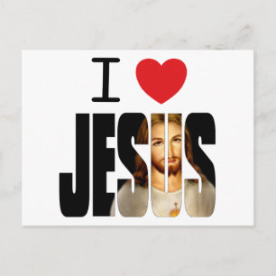 I Love Jesus - I Heart Jesus with image in name Postcard