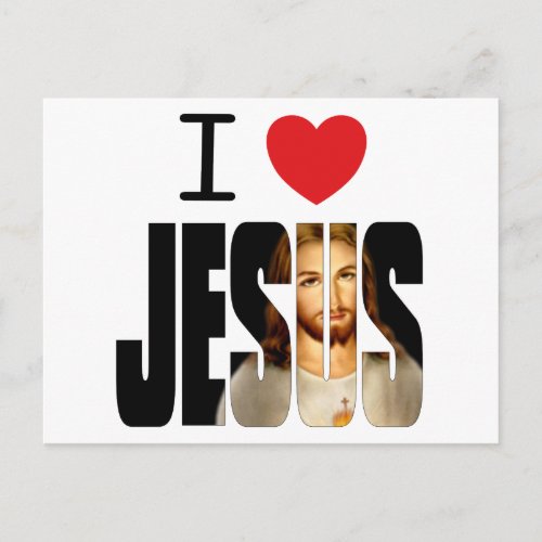 I Love Jesus _ I Heart Jesus with image in name Postcard