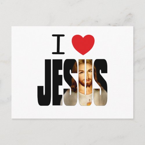 I Love Jesus _ I Heart Jesus with image in name Postcard