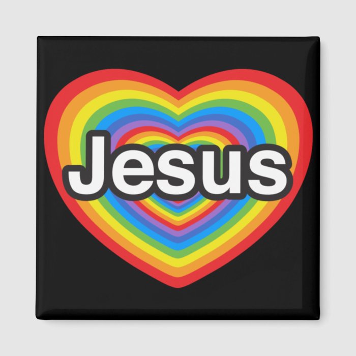 I love Jesus. I love you Jesus. Heart Fridge Magnets