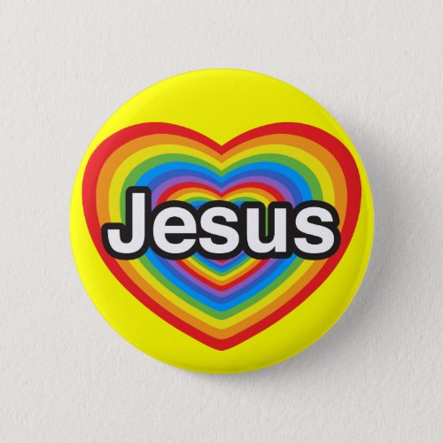 I love Jesus I love you Jesus Heart Pinback Button