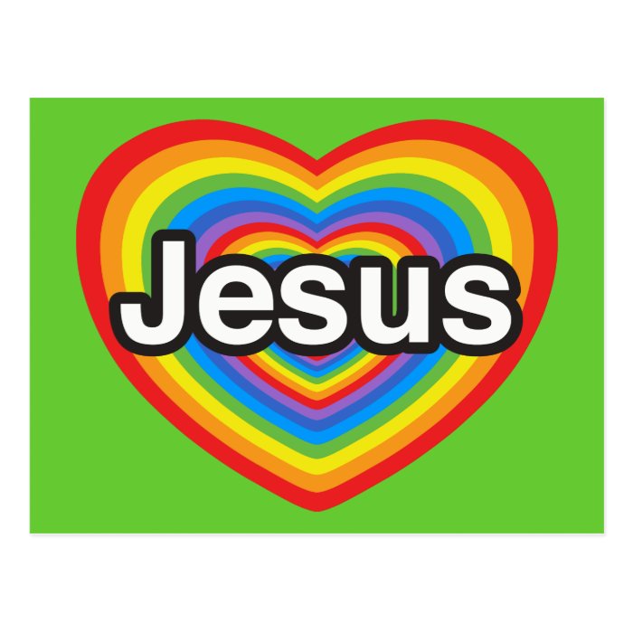 I love Jesus. I love you Jesus. Heart Post Card