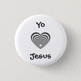 Pin Button Badge Ø25mm 1" ♥ I Love You j'aime Ti amo te amo Heart Coeur Jesus 