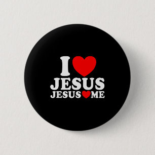 I Love Jesus Jesus Loves Me Christian Faith Church Button