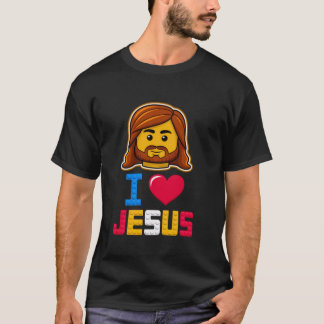 I Love Jesus Master Builder Building Bricks Blocks T-Shirt