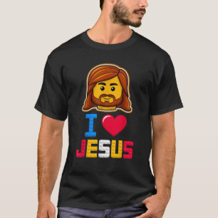I Love Jesus Master Builder Building Bricks Blocks T-Shirt