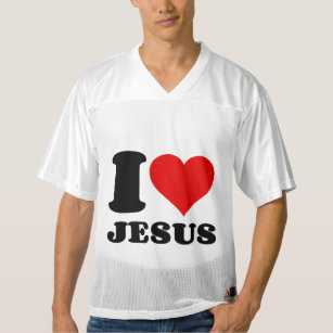 I LOVE JESUS MEN'S FOOTBALL JERSEY