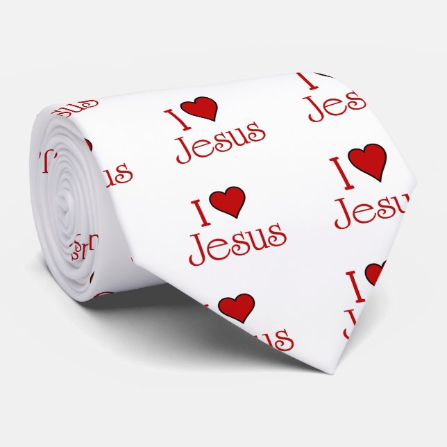 I love jesus neck tie (Rolled)