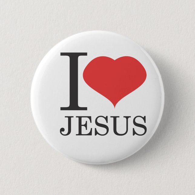 I love JESUS Pinback Button (Front)