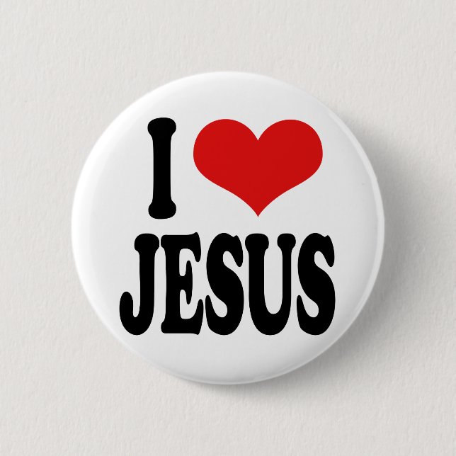I Love Jesus Pinback Button (Front)