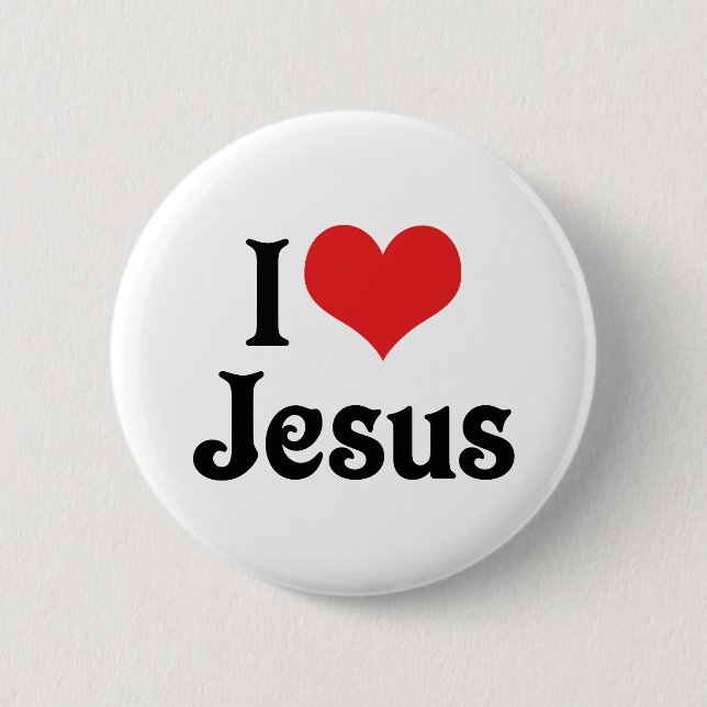 I Love Jesus Pinback Button (Front)