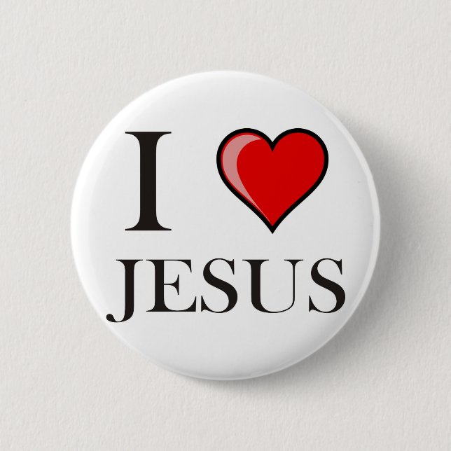 I Love Jesus Pinback Button (Front)