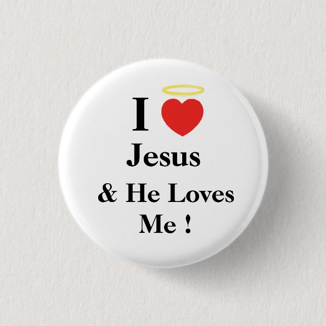 i love jesus pinback button (Front)