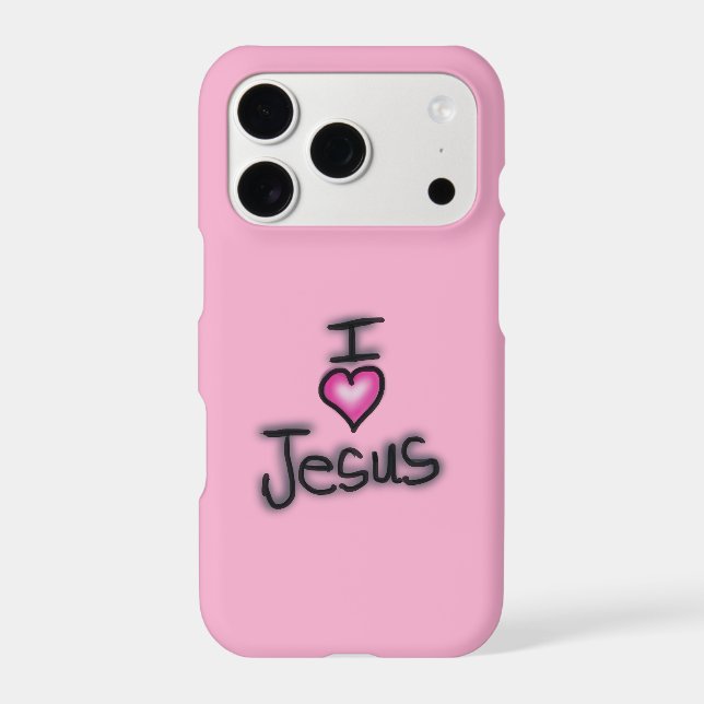I Love Jesus Pink Heart  iPhone Case (Back)
