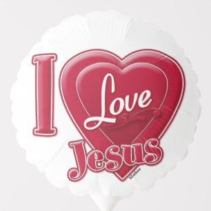 I Love Jesus Red Heart Balloon