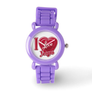 I Love Jesus Red Heart Watch