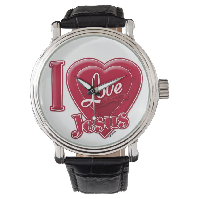 I Love Jesus Red Heart Watch (Front)