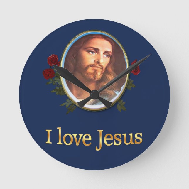 I love Jesus Round Clock (Front)