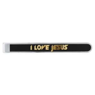 I love Jesus Silver Finish Tie Bar